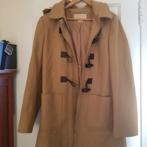 Michael Kors Jacket Wool Hooded Size 10 Tan Fawn